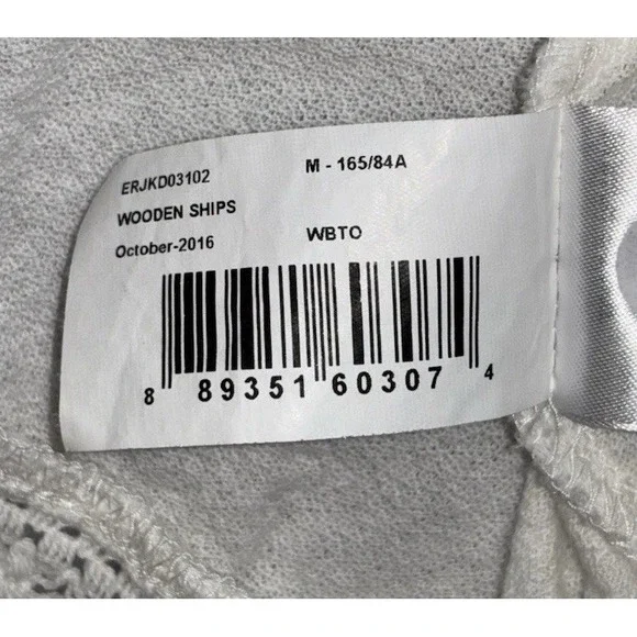 Roxy Halter Swing‎ Dress Cover Up Women SZ M Ivory Pockets Crochet Boho Hippie - Picture 13 of 13